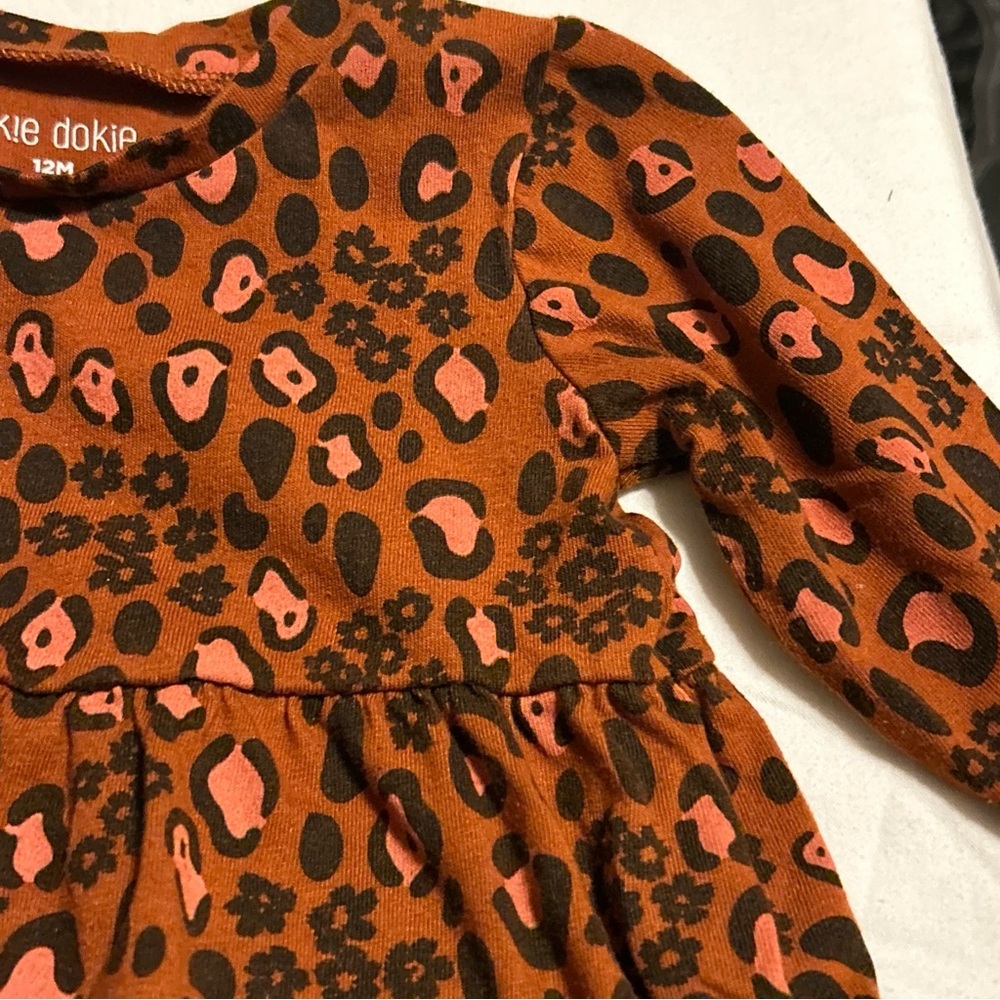 Okie Dokie Baby's Animal Print Dress Brown & Black Size 12 Months - Picture 7 of 8